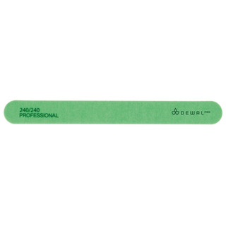 Пилка Dewal серия "NEON" 240/240 прямая зеленая 18см для ногтей