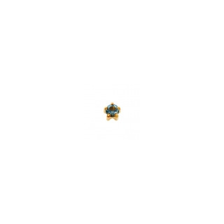 R 103 Серьги крапан золото средние (светло-голубой) Аквамарин