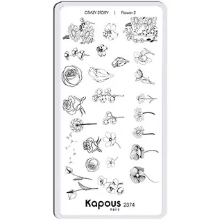 Flower 2 пластина для стемпинга "Crazy story" Kapous KAPOUS