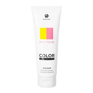 Оттеночный бальзам ADRICOCO COLOR COLLECTION PINK TONE Розовое сияние с кератином и маслом камелии 250мл