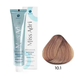10,1 платиновый блонд пепельный крем-краска Miss Adri Brazilian Elixir Ammonia free 100мл