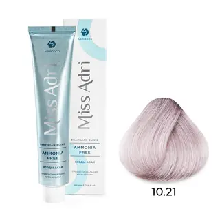 10,21 платиновый блонд фиолетовыйпепельный крем-краска Miss Adri Brazilian Elixir Ammonia free 100мл