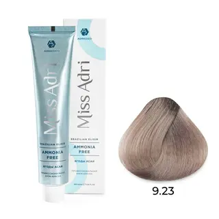9,23 очень светлый блонд перлам.золотистый крем-краска Miss Adri Brazilian Elixir Ammonia free 100мл