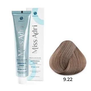 9,22 очень светлый блонд фиолет интенсивны крем-краска Miss Adri Brazilian Elixir Ammonia free 100мл